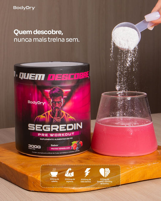 PRE WORKOUT- SEGREDIN Sabor Frutas vermelhas