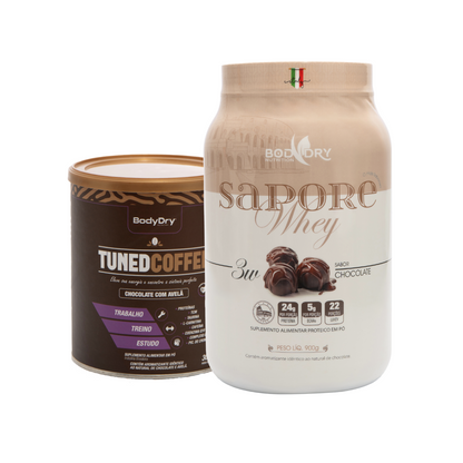 WHEY PROTEIN 3W - SAPORE CHOCOLATE e TUNED COFFEE CHOCOLATE COM AVELÃ