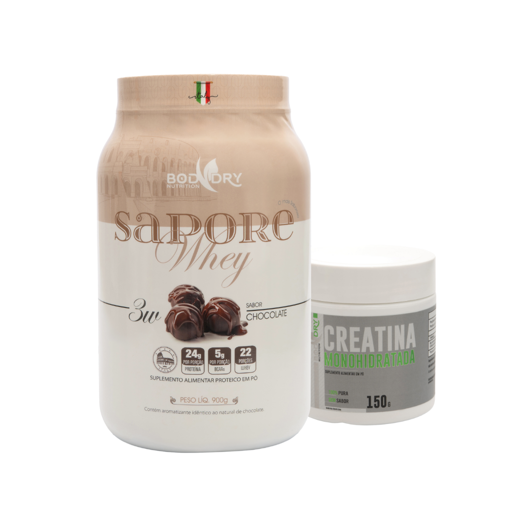 WHEY PROTEIN 3W - SAPORE CHOCOLATE e CREATINA 100% PURA