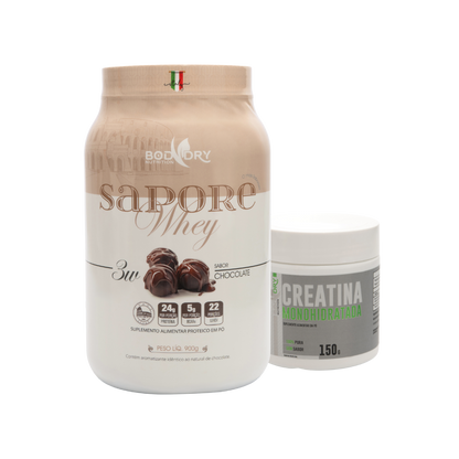 WHEY PROTEIN 3W - SAPORE CHOCOLATE e CREATINA 100% PURA
