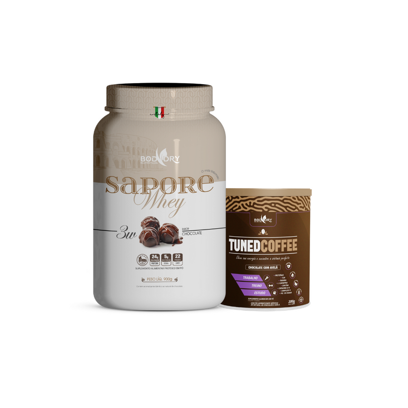 WHEY PROTEIN 3W - SAPORE CHOCOLATE e TUNED COFFEE CHOCOLATE COM AVELÃ