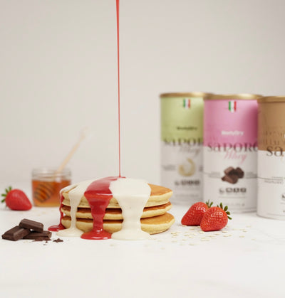 <p><strong>Receita Fit </strong>– 2 scoops em panqueca, bolo ou shake.Versátil, dá mais sabor e aumenta a proteína em qualquer lanche.</p>