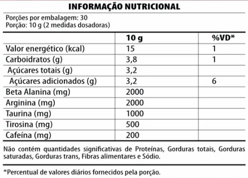 Tabela Nutricional